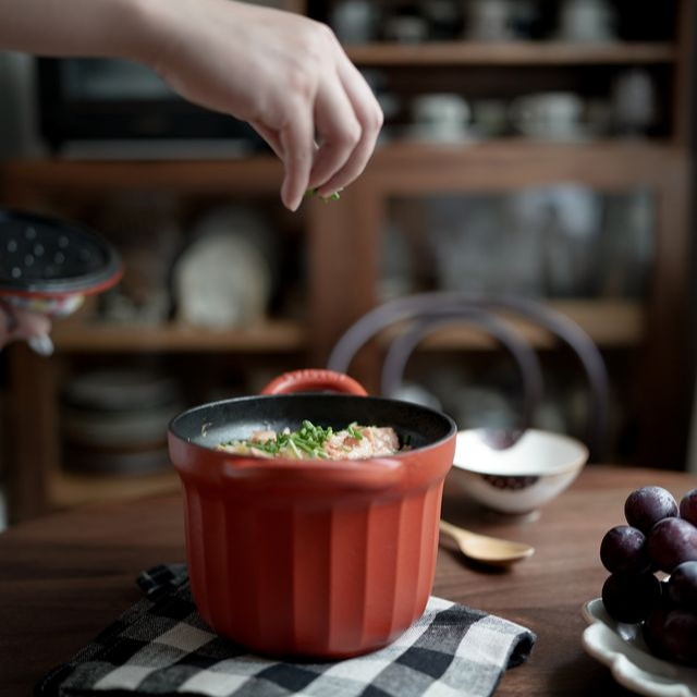 BUYDEEM 琺瑯鍋 16cm コイレッド 炊飯鍋