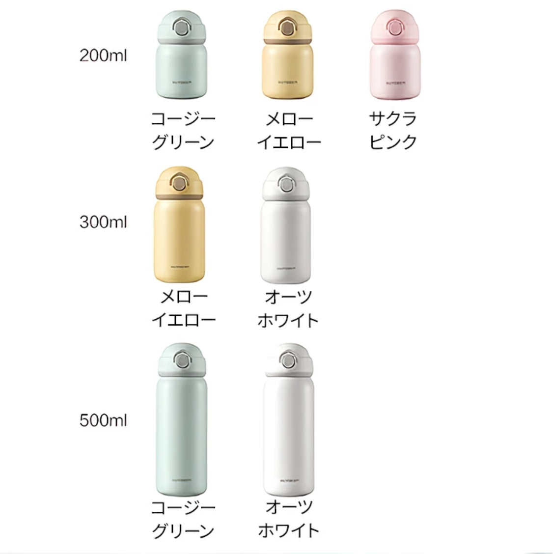 ワンプッシュ式ステンレスボトル 300ml