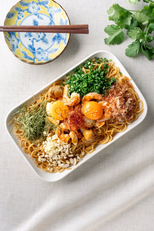 スチーマーでカンタン　台湾風海鮮混ぜそば　