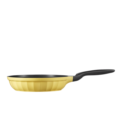 BUYDEEM  蓋付きフライパン26cm コージーグリーン/メローイエロー