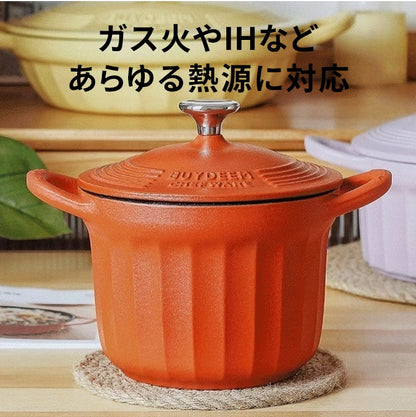BUYDEEM  琺瑯鍋  16cm コイレッド  炊飯鍋