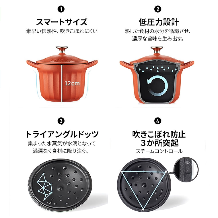 ホーロー　吹きこぼれ防止　琺瑯