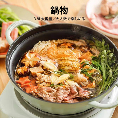 BUYDEEM 28cm ガラス蓋　蒸し台付き　蒸し器マルチポット １台３役　万能鍋